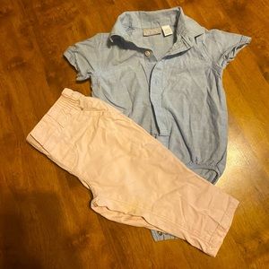 Short sleeve dress button down and slacks